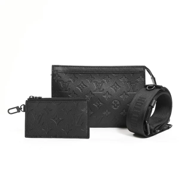 6110201 1 Louis Vuitton Gaston Wearable Wallet Shoulder Bag M81115 Black