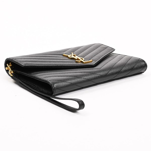 6110268 5 Saint Laurent Clutch Bag Black Handbag
