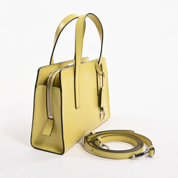 6111504 2 Prada 2way Handbag Yellow Calf