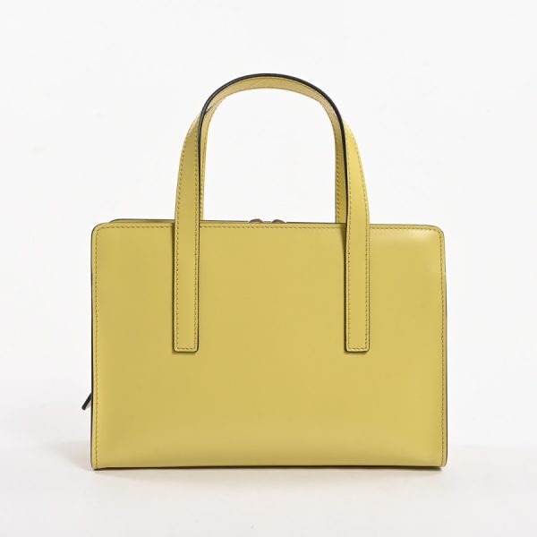 6111504 3 Prada 2way Handbag Yellow Calf