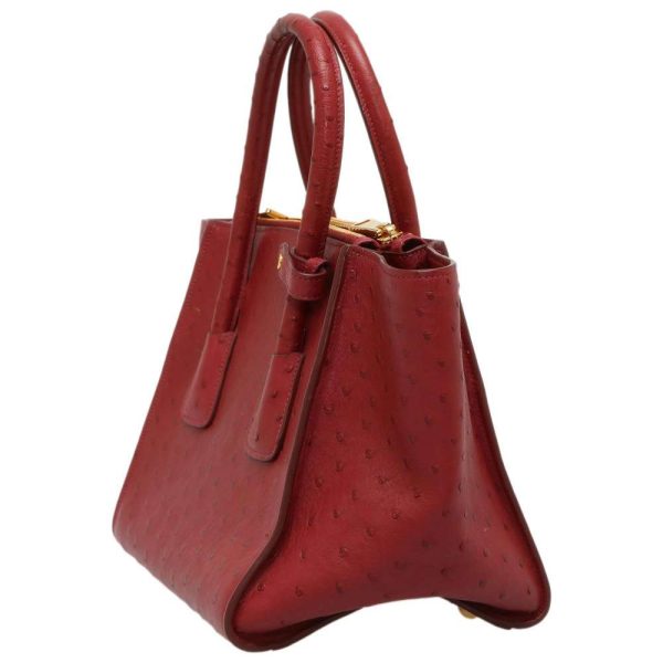 8761996 02 Prada Ostrich Womens Shoulder Bag Bordeaux