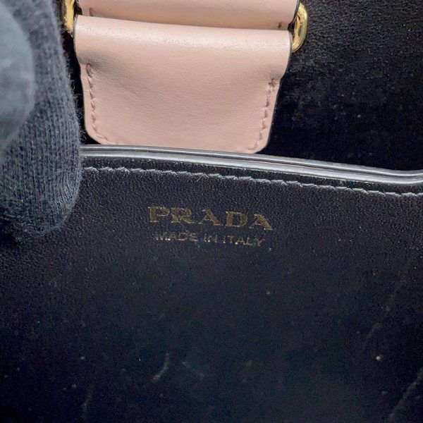 8952257 17 Prada Panier Saffiano Handbag Leather Pink Beige 2way Shoulder Bag Crossbody