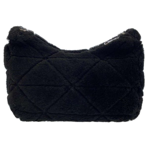 8998118 03 Prada Shoulder Bag Quilted Sheepskin Black Crossbody