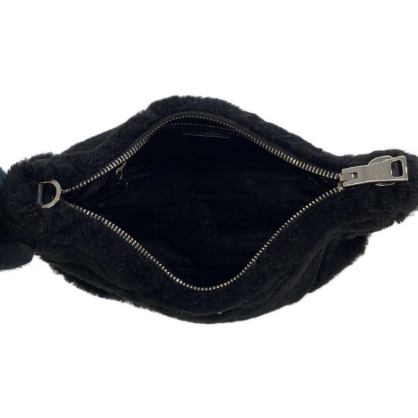 8998118 06 Prada Shoulder Bag Quilted Sheepskin Black Crossbody