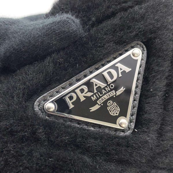 8998118 11 Prada Shoulder Bag Quilted Sheepskin Black Crossbody