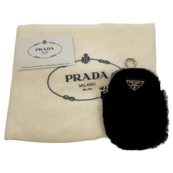 8998118 13 Prada Shoulder Bag Quilted Sheepskin Black Crossbody