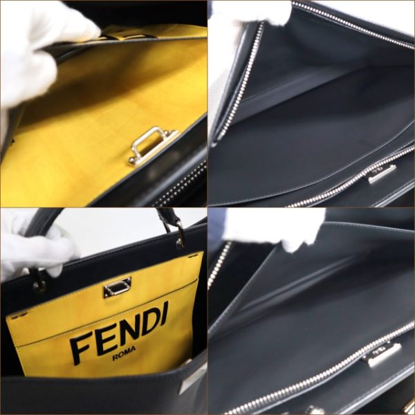 9 Fendi Peakaboo Essential Briefcase 2way Leather Black