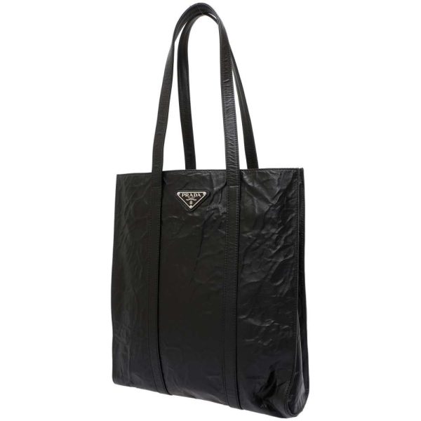 9107304 01 Prada Nappa Antique Tote Bag Leather Black