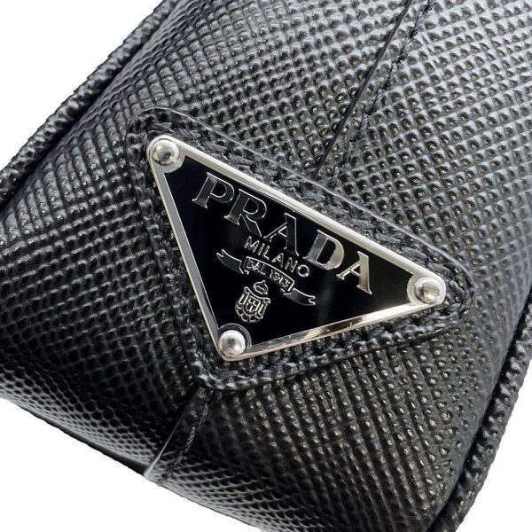 9350540 07 Prada Saffiano Shoulder Bag Leather Black Crossbody