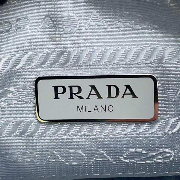 9351073 11 Prada Tote Bag Logo Stitch Nappa Leather Black Handbag