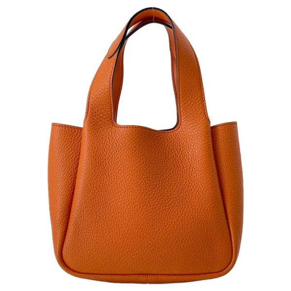 9359857 03 Prada Handbag Logo Leather Orange Mini Bag