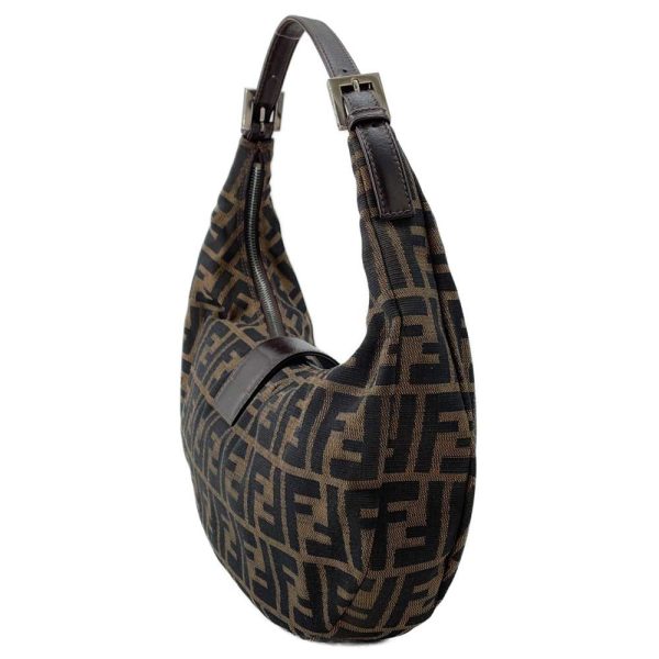 9370531 02 Fendi Mamma Bucket Zucca Pattern Shoulder Bag Dark Brown