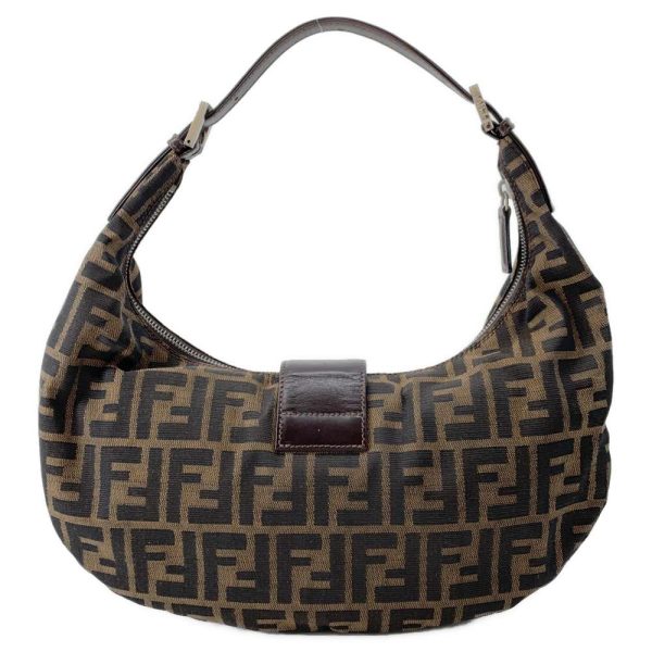 9370531 03 Fendi Mamma Bucket Zucca Pattern Shoulder Bag Dark Brown