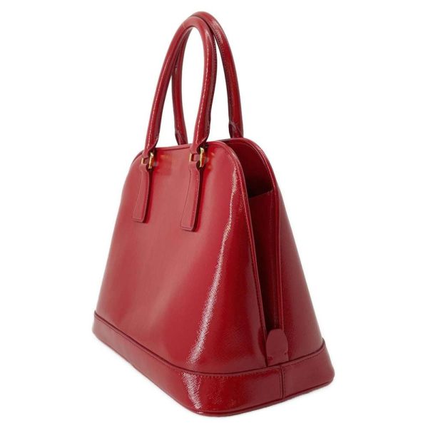 9384774 02 Prada Saffiano Leather 2way Shoulder Bag Red