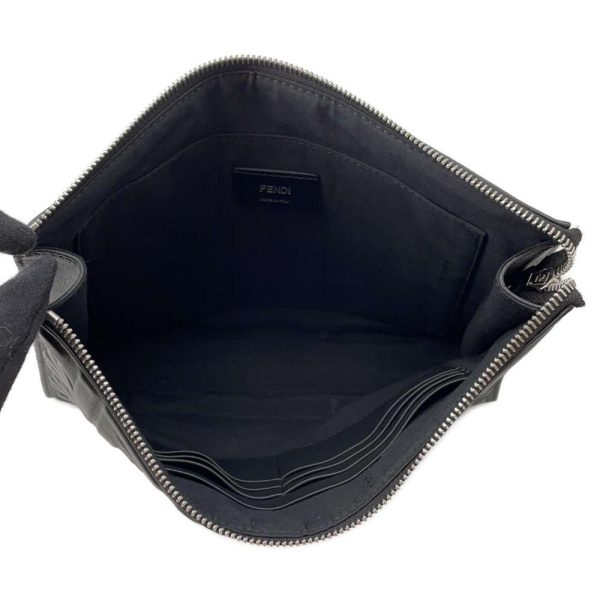 9395084 06 Fendi Zucca Clutch Bag Leather Black Handbag