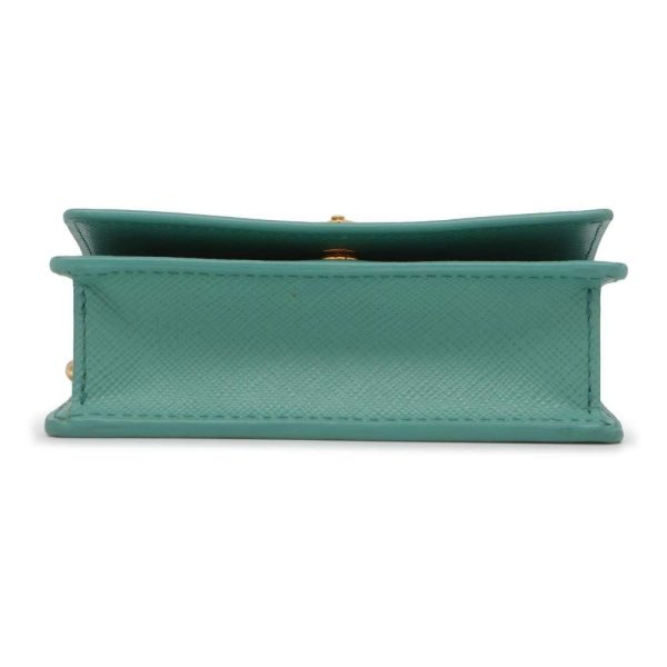 9398931 03 Prada Saffiano Chain Shoulder Bag Green