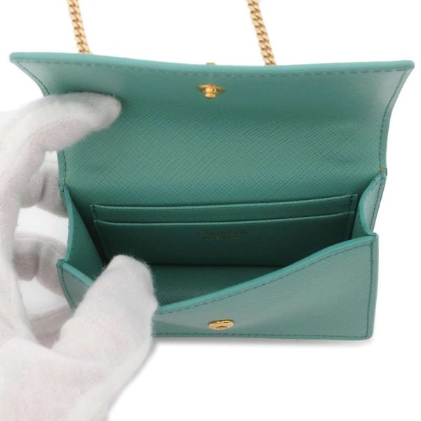 9398931 05 Prada Saffiano Chain Shoulder Bag Green