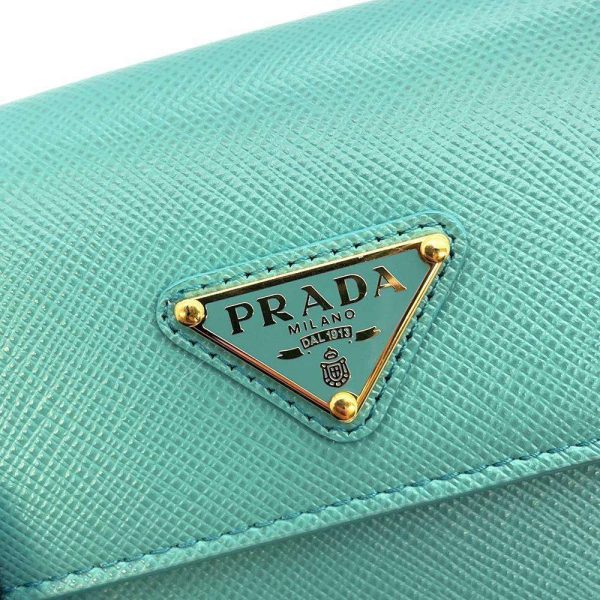 9398931 10 Prada Saffiano Chain Shoulder Bag Green