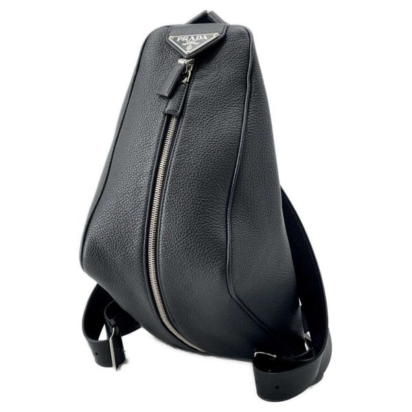 9400597 01 Prada Backpack Leather Black Triangle Logo