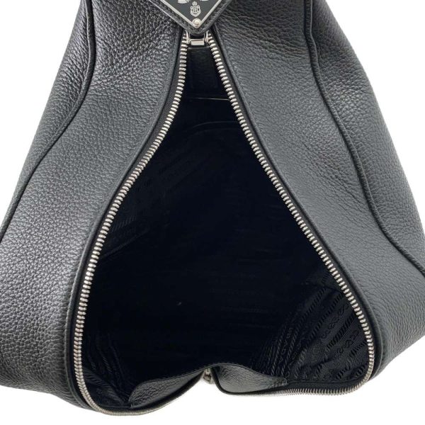 9400597 06 Prada Backpack Leather Black Triangle Logo