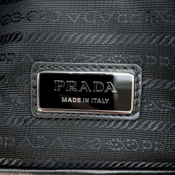 9400597 13 Prada Backpack Leather Black Triangle Logo