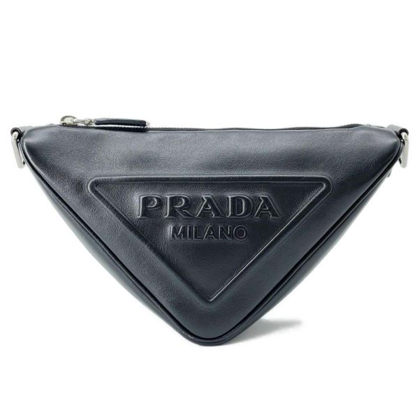 9430228 01 Prada Triangle Shoulder Bag Black