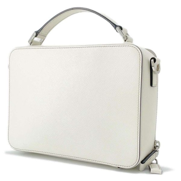 9441378 02 Prada Saffiano Leather Shoulder Bag White