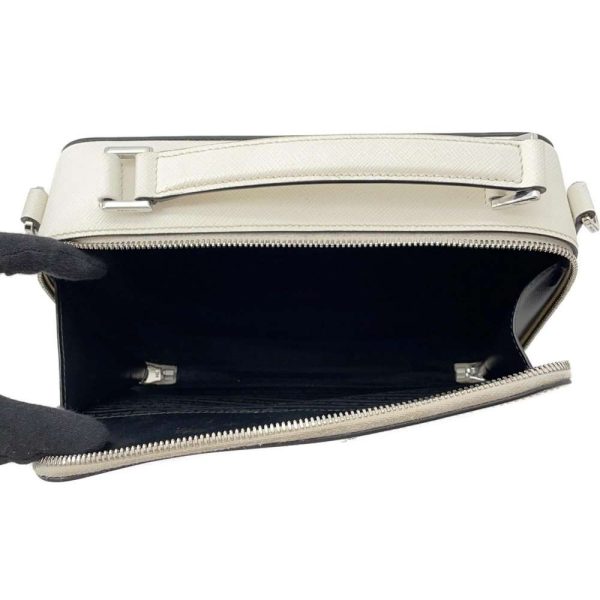 9441378 06 Prada Saffiano Leather Shoulder Bag White