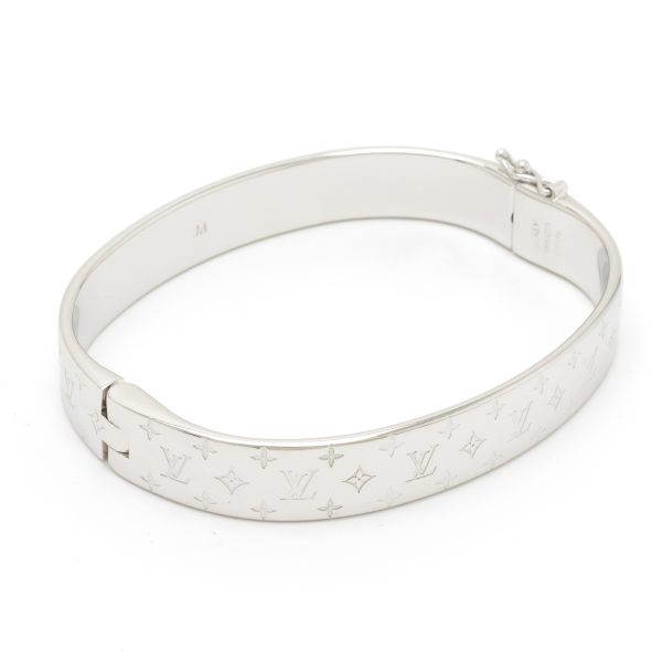 Jewelry New Finished LOUISVUITTON Cuff Nanogram Bangle 6 Louis Vuitton Cuff Bangle Bracelet Silver