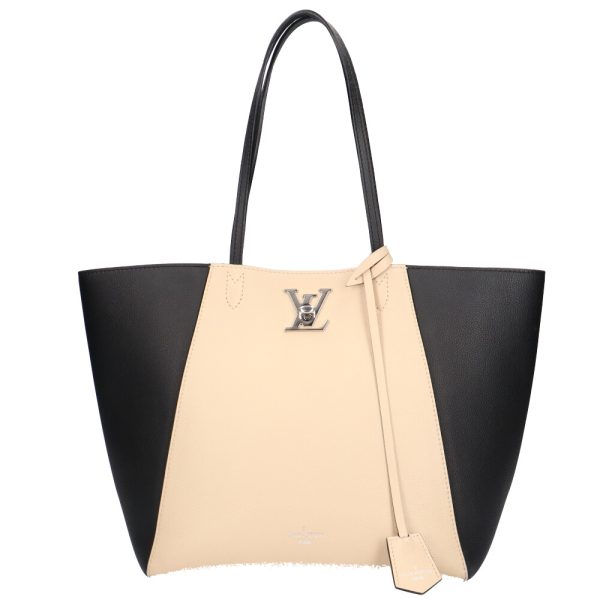 brb00090000001119 1 Louis Vuitton LockMe Tote Bag Calf Creme