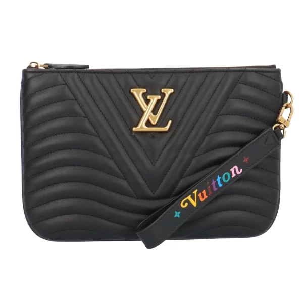 brb00990000061468 1 Louis Vuitton New Wave Zip Clutch Bag Calf Black