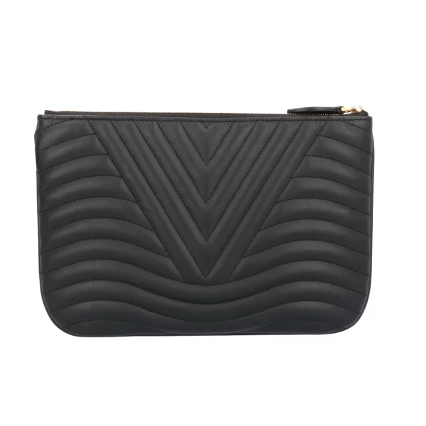 brb00990000061468 3 Louis Vuitton New Wave Zip Clutch Bag Calf Black