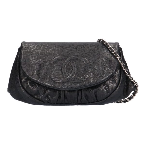 brb10010000010882 1 CHANEL Chain Shoulder Bag Caviar Skin Black