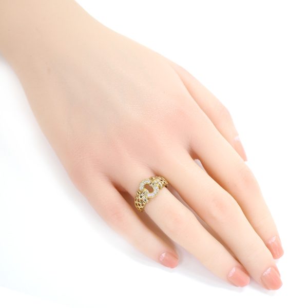 brj09000000042933 2 Christian Dior Ring Size 105 18K K18 Yellow Gold Diamond