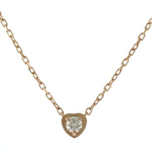 brj10000000111013 1 Cartier Damour Heart Necklace 18K Pink Gold Diamond