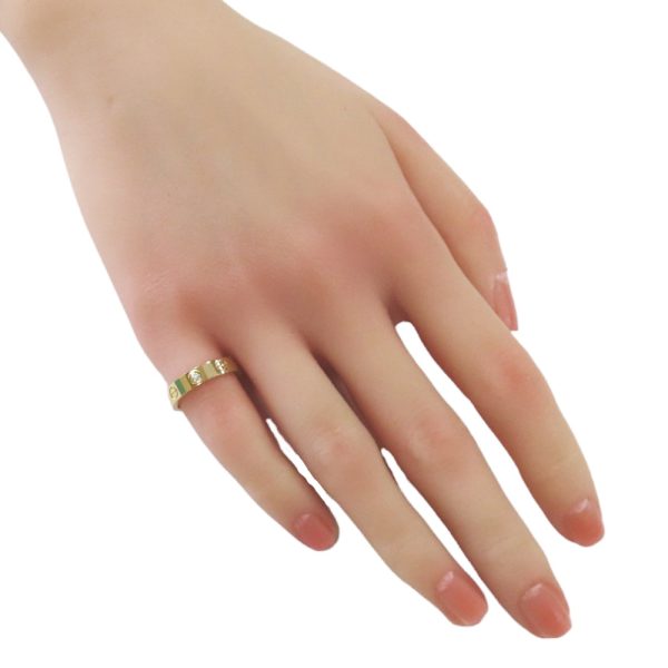 brj10000000123365 2 Cartier Mini Love Ring Size No 8 18k Yellow Gold Diamond