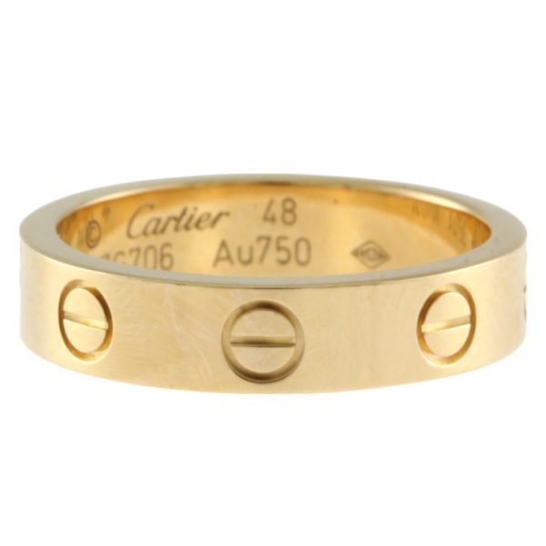 brj10000000123365 4 Cartier Mini Love Ring Size No 8 18k Yellow Gold Diamond