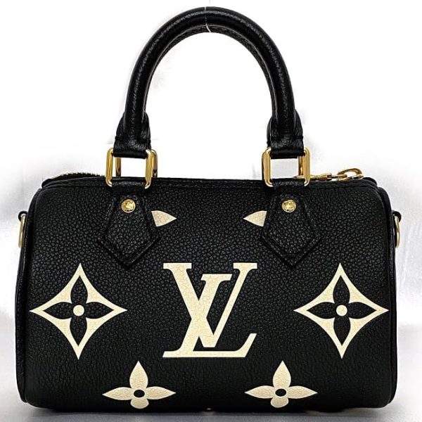 ddownload Louis Vuitton 2way Nano Bag Speedy Black Monogram Leather Black