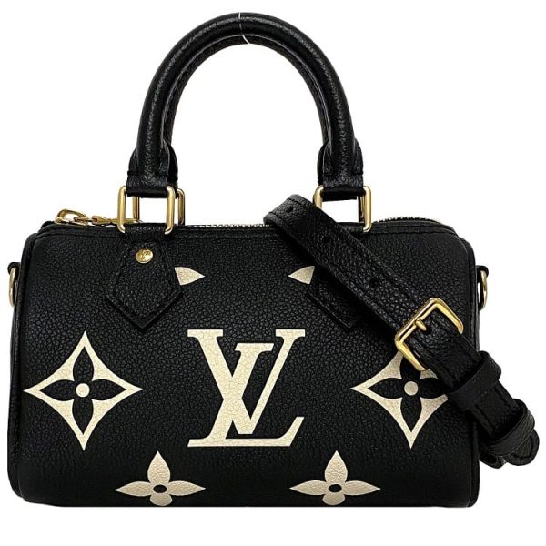 f 19381 1 Louis Vuitton 2way Nano Bag Speedy Black Monogram Leather Black