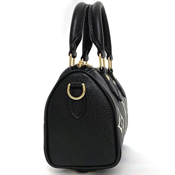 f 19381 3 Louis Vuitton 2way Nano Bag Speedy Black Monogram Leather Black