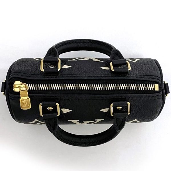 f 19381 5 Louis Vuitton 2way Nano Bag Speedy Black Monogram Leather Black