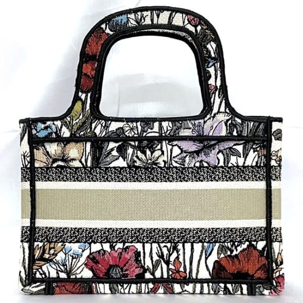 f 20030 3 Christian Dior Tote Bag Jacquard Canvas Multicolor Millefleur