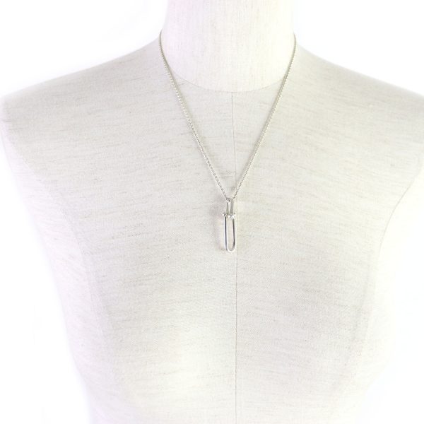 00007859 02 TIFFANY Co elongated pendant necklace silver