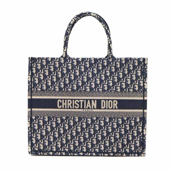 1 Dior Book Tote Large Black Navy Canvas