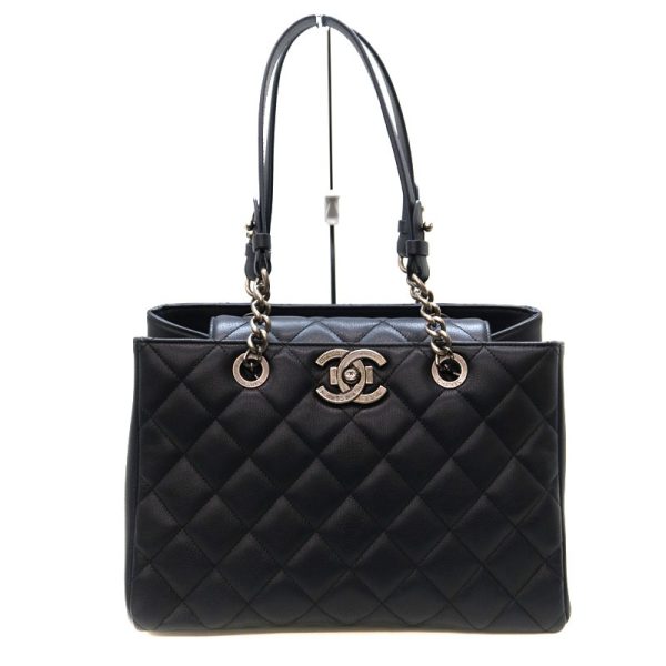 1 Chanel Matelasse Tote Bag Leather Navy