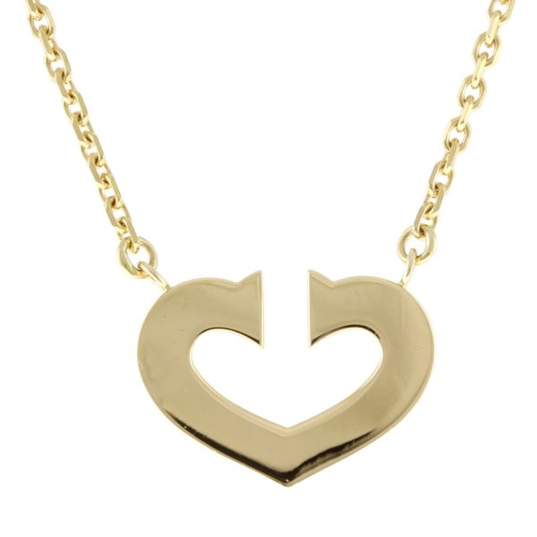 1 Cartier C Heart Necklace 18k Yellow Gold