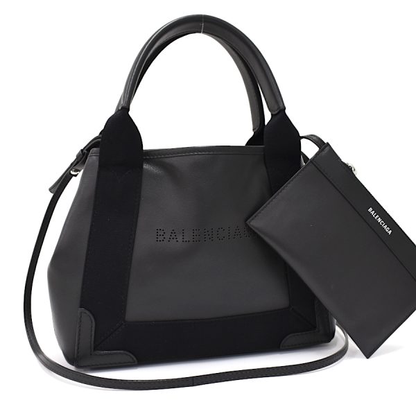 1 Balenciaga Cabas XS Tote Bag Shoulder Bag Leather Black