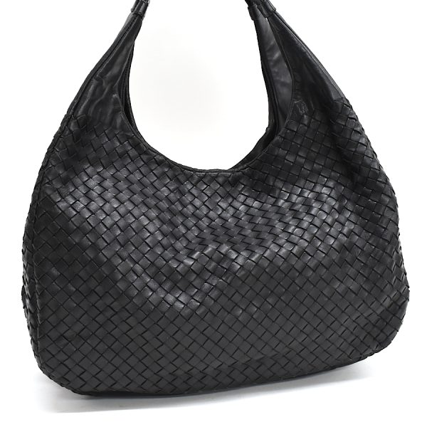 1 Bottega Veneta Campana Handbag Intrecciato Leather Black