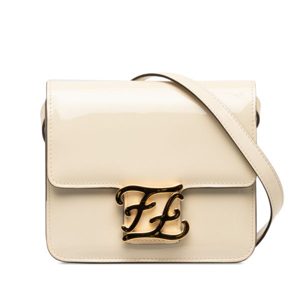 1 Fendi Calligraphy Crossbody Shoulder Bag IvoryWhite