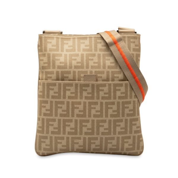 1 Fendi Zucca Crossbody Shoulder Bag Beige